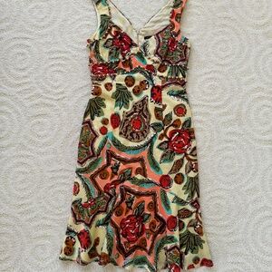 David Meister Tropical Print Dress sz 8